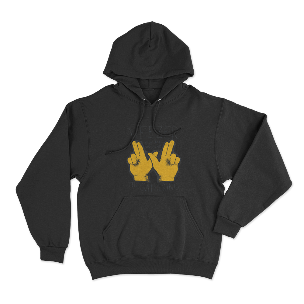 Weezer All Are Welcome Hands Unisex Hoodie Black Weezer All Are Welcome Hands Unisex Hoodie Black