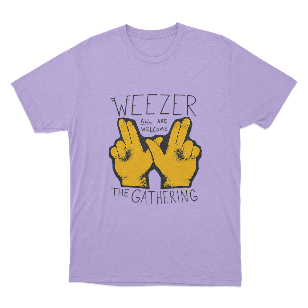 Weezer All Are Welcome Hands Unisex T Shirt Purple Weezer All Are Welcome Hands Unisex T Shirt Purple