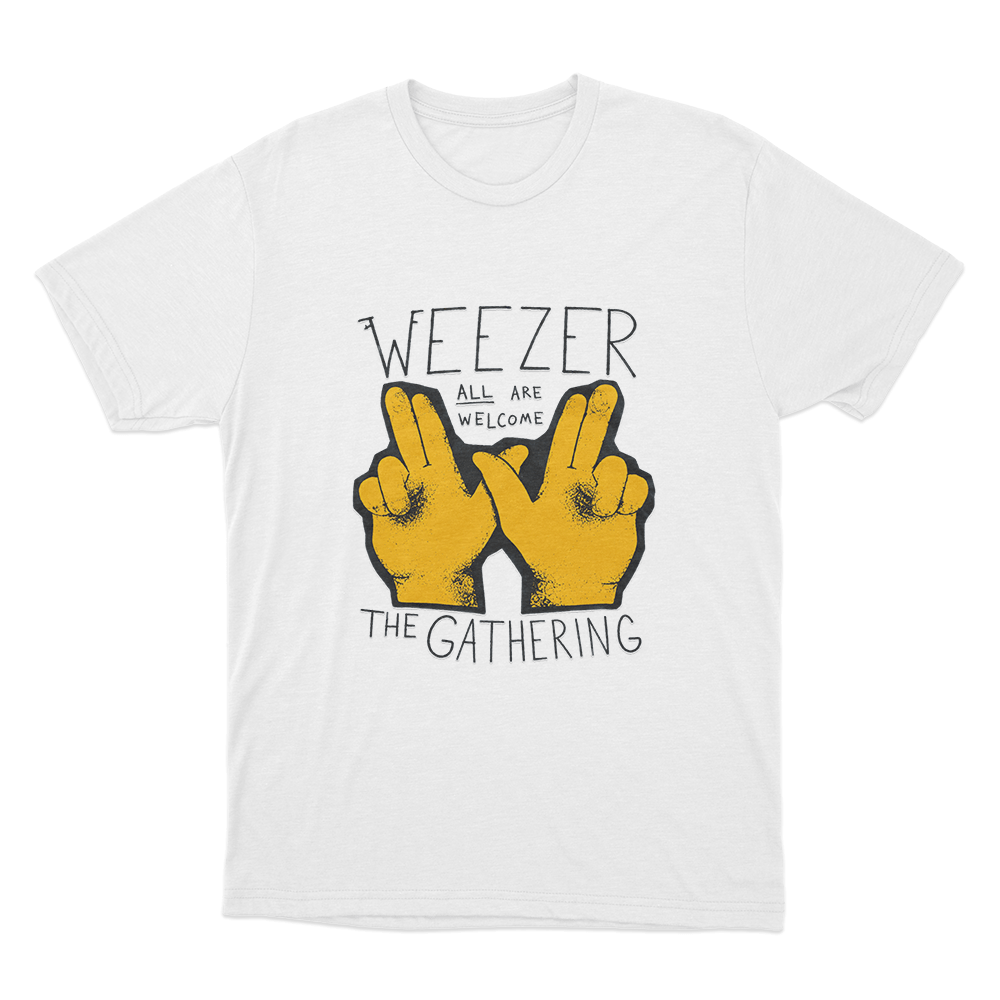 Weezer All Are Welcome Hands Unisex T Shirt White Weezer All Are Welcome Hands Unisex T Shirt White