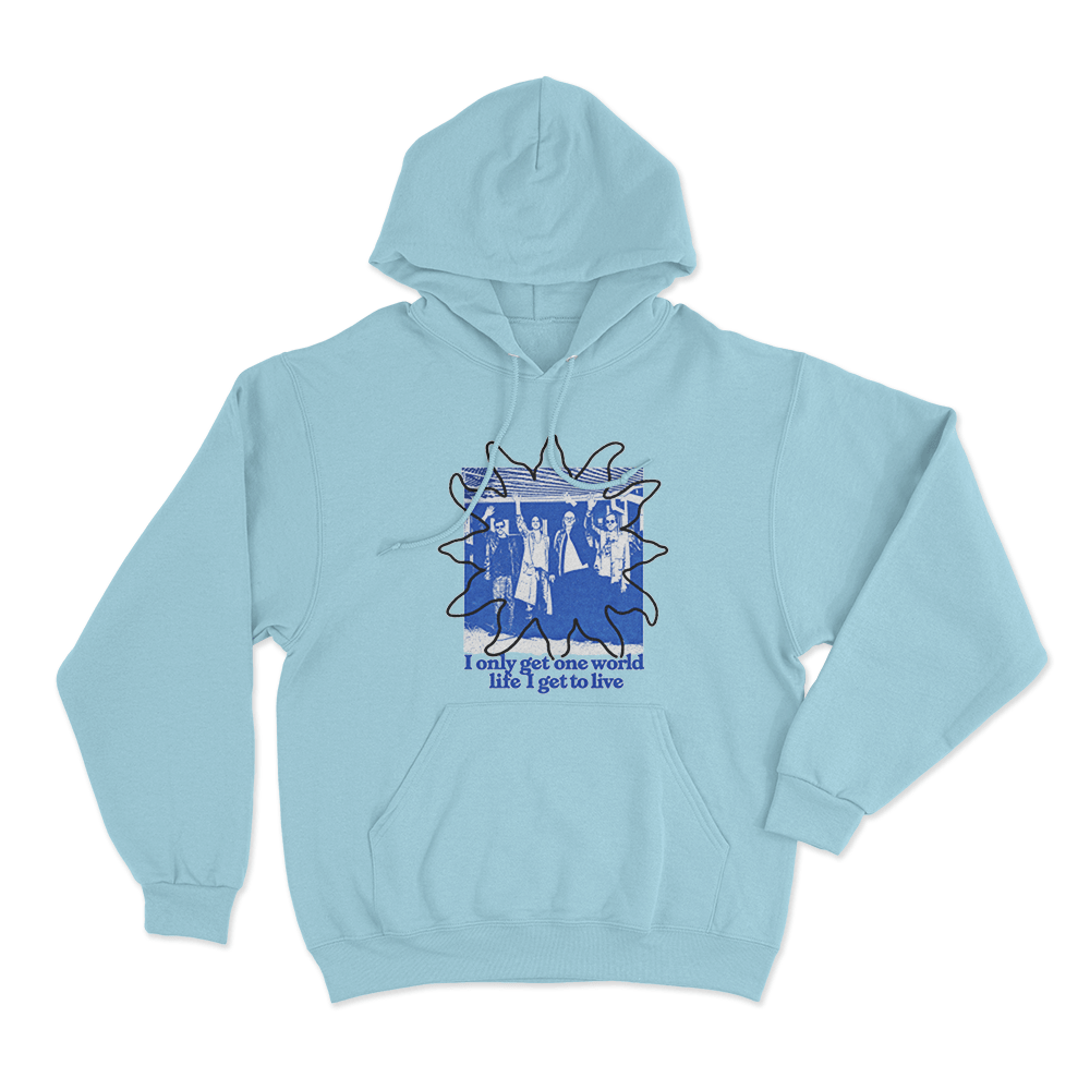 Weezer One World Life Unisex Hoodie Sky Blue Weezer One World Life Unisex Hoodie Sky Blue