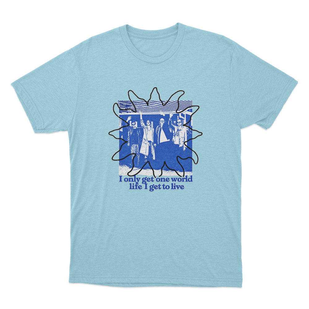 Weezer One World Life Unisex T Shirt Sky Blue Weezer One World Life Unisex T Shirt Sky Blue