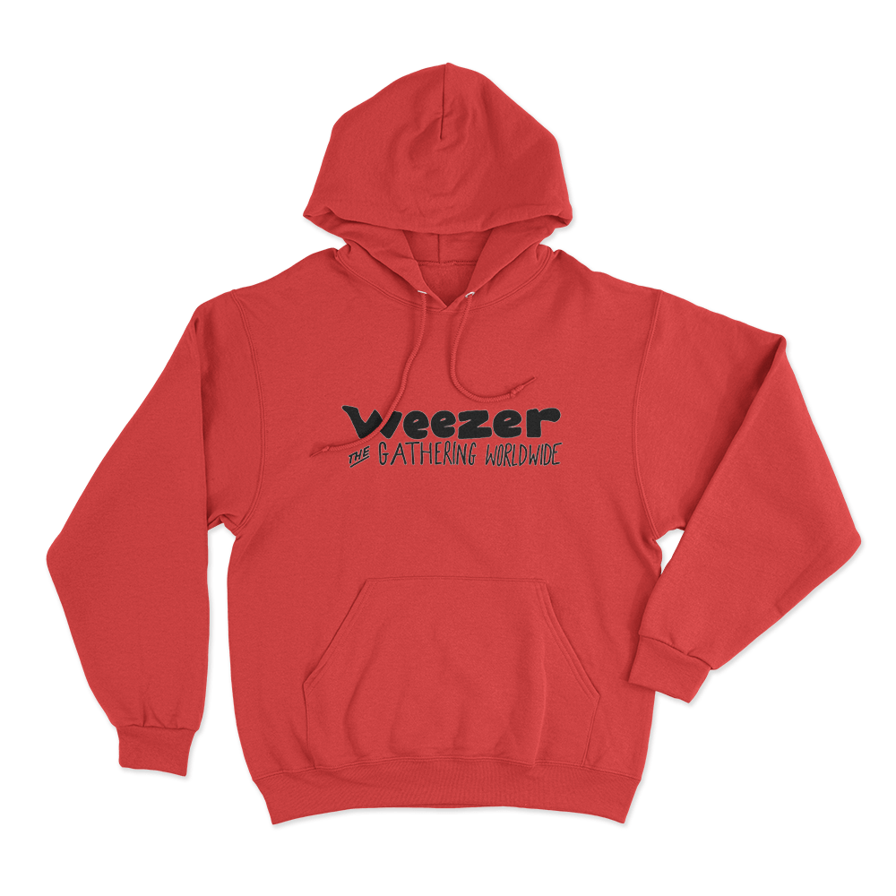 Weezer The Gathering Worldwide Logo Unisex Hoodie Red Weezer The Gathering Worldwide Logo Unisex Hoodie Red