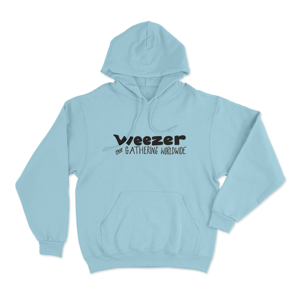 Weezer The Gathering Worldwide Logo Unisex Hoodie Sky Blue Weezer The Gathering Worldwide Logo Unisex Hoodie Sky Blue
