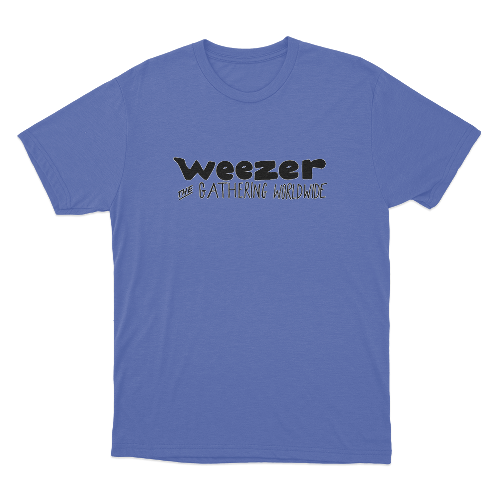 Weezer The Gathering Worldwide Logo Unisex T Shirt Blue Weezer The Gathering Worldwide Logo Unisex T Shirt Blue