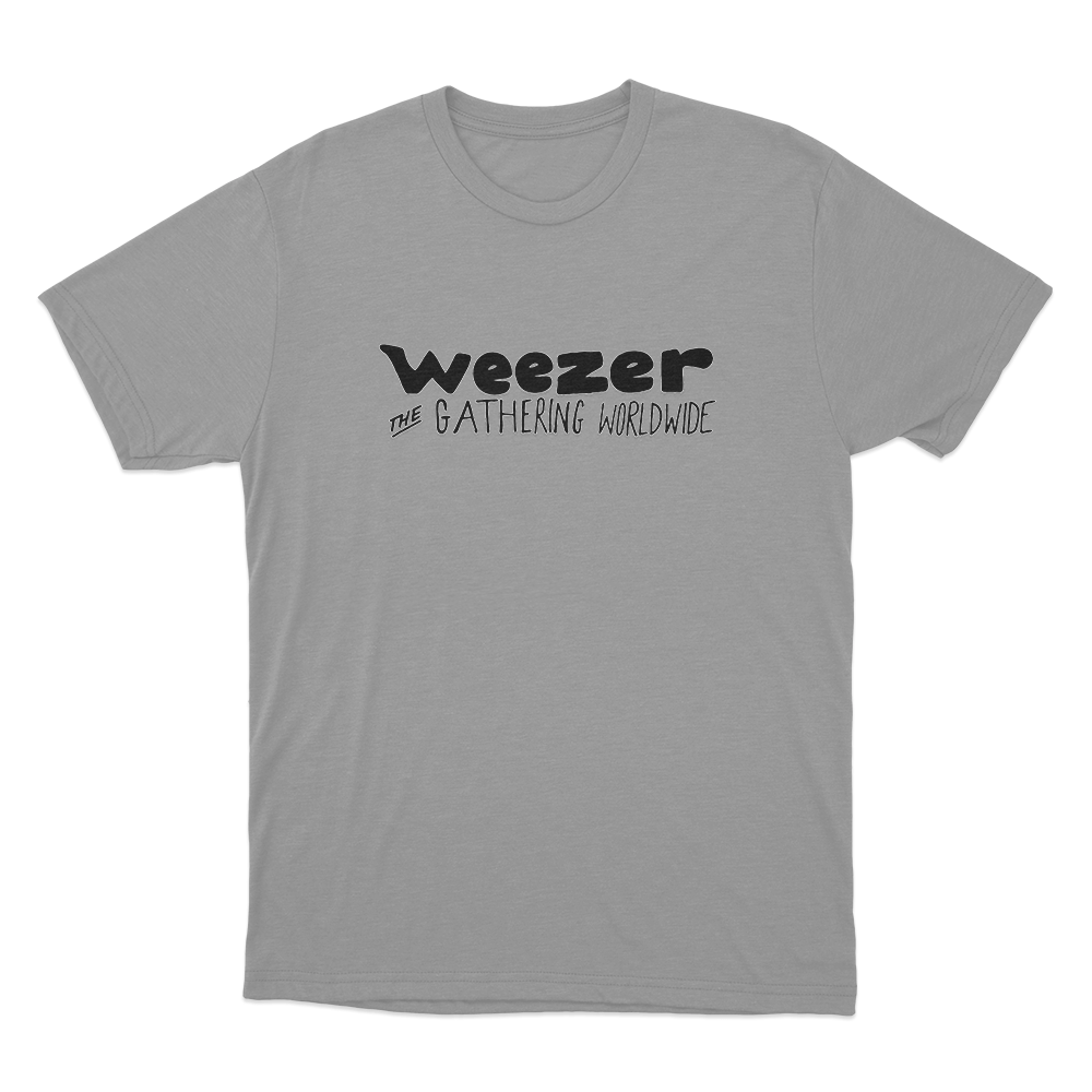 Weezer The Gathering Worldwide Logo Unisex T Shirt Grey Weezer The Gathering Worldwide Logo Unisex T Shirt Grey