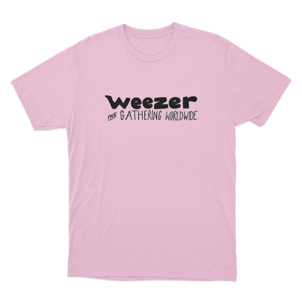 Weezer The Gathering Worldwide Logo Unisex T Shirt Pink Weezer The Gathering Worldwide Logo Unisex T Shirt Pink