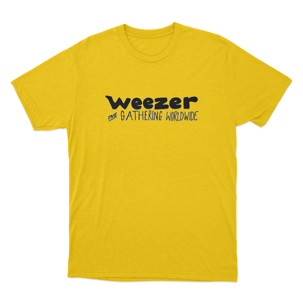 Weezer The Gathering Worldwide Logo Unisex T Shirt Yellow Weezer The Gathering Worldwide Logo Unisex T Shirt Yellow
