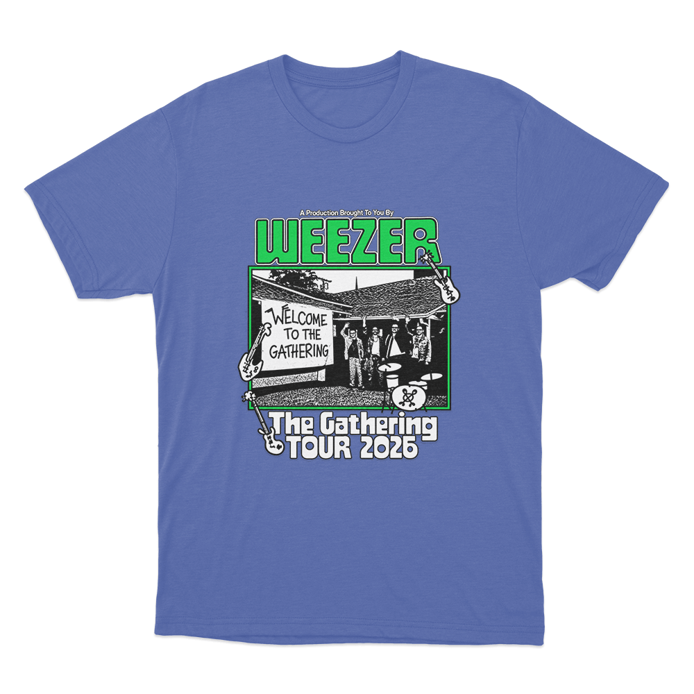 Weezer Welcome To The Gathering Tour 2026 Unisex T Shirt Blue Weezer Welcome To The Gathering Tour 2026 Unisex T Shirt Blue