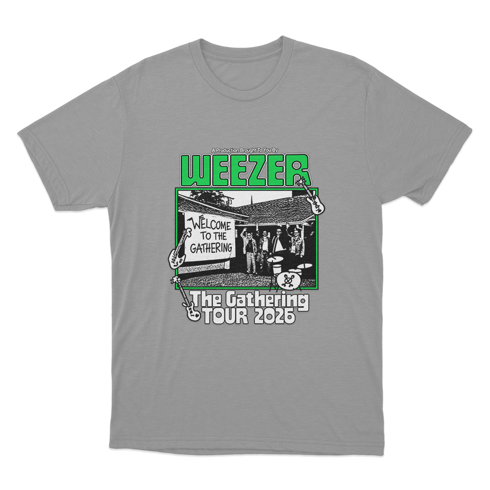 Weezer Welcome To The Gathering Tour 2026 Unisex T Shirt Grey Weezer Welcome To The Gathering Tour 2026 Unisex T Shirt Grey