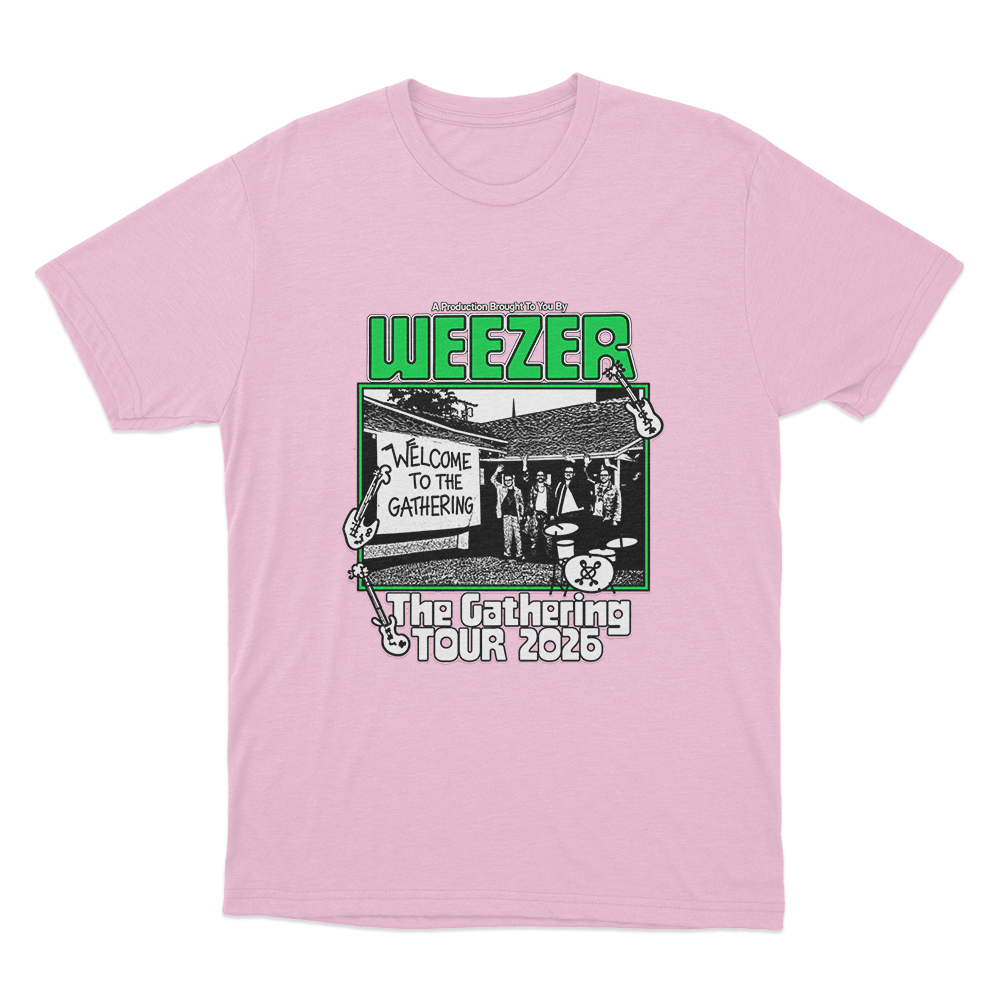 Weezer Welcome To The Gathering Tour 2026 Unisex T Shirt Pink Weezer Welcome To The Gathering Tour 2026 Unisex T Shirt Pink